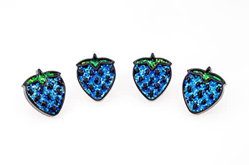 Image of Creathome Blue Strawberry Pattern Screw Cap, 4 Pack with M5 Machine Screws