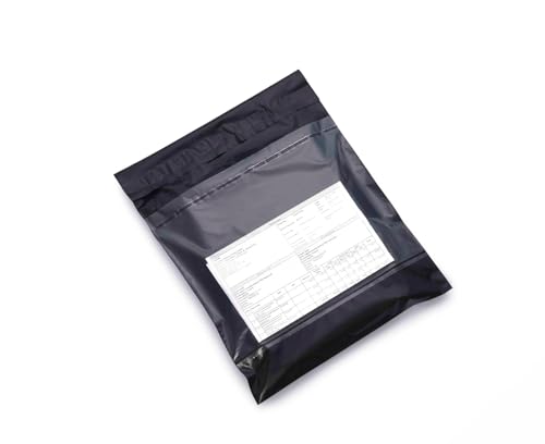 Image of PorpoiseTamper Proof Courier Bags 8 inch x 10 inch 25 Pieces Black Poly Mailers Self Adhesive Shipping Bags with POD Jacket for Ecommerce Packaging Parcel Packing