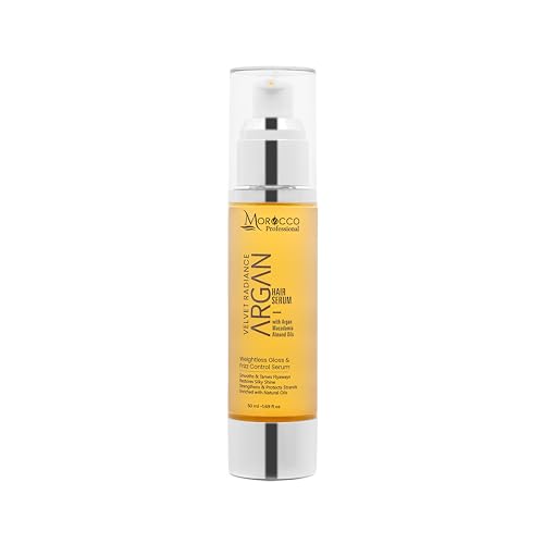 Argan Hair Serum with Macadamia & Almond Oils, 50ml | Weightless Gloss, Frizz Control & Smooth Finish for Dry, Dull Hair