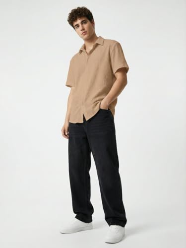 Image of Leriya Fashion Men Poly Blend Fabric | Textured Finish | Collar Neck | Button Closure | Office & Casual Wear | S-3XL