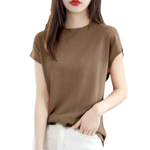 Pull vintage sans manches col rond en maille unie premium