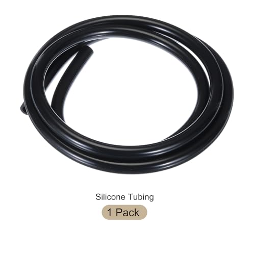Image of 3.3ft 3 /16 inch ID x 5 /16 inch OD Silicone Tubing Black Industrial Plastic Tubing Pure Silicone Hoses for Pump Siphoning Draining Irrigation Brewing