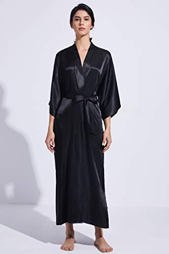 PRODESIGN Satin Kimono Robe Women Long Silky Kimono Bathrobe Sleepwear Wedding Bridesmaid Robe3