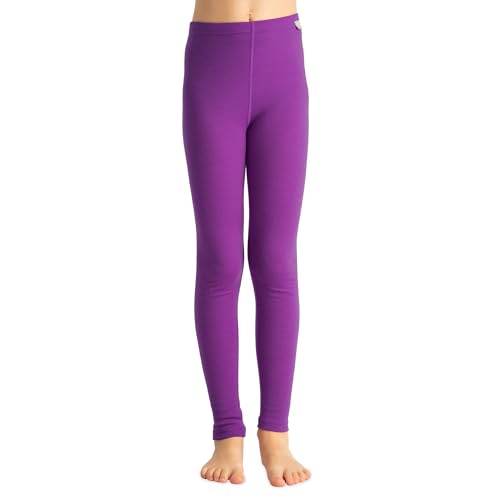 Merino Wool Base Layer Kids - Midweight Merino Wool Long Johns for Kids - Unisex Thermal Pants (Medium, Violet Purple)