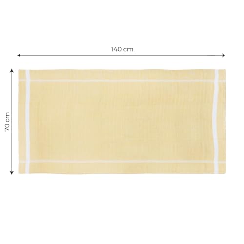 Image of Thirsty Towel by Doctor Towels | 100% Cotton Bath Towel Double Cloth Solid Pack of 1 | Ultra Soft Cotton Towels for Bath Large Size 140 x 70 cm | Quick Dry Towels for Bath Men Men & Women - Yellow