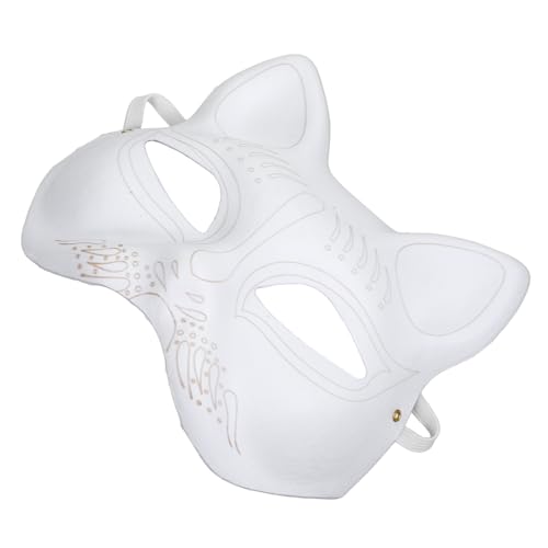 Cabilock Cat Mask Diy Paper Pulp Craft Blank Mache Mask for Cosplay Masquerade Halloween Party Decorations