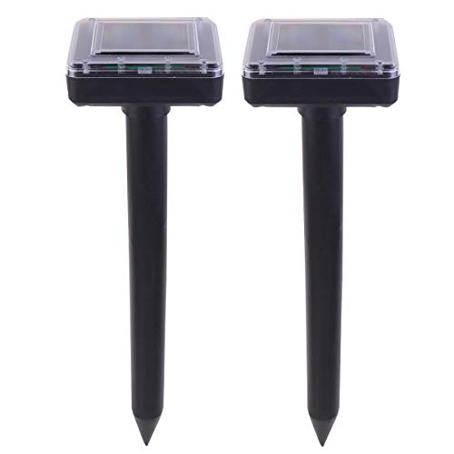 Cabilock 2pcs Repelente de plagas ultrasónico Solar Ratones en Forma Cuadrada Repelente de roedores Serpiente Serpiente Repelente de ratón electrónico ultrasónico de Rata (Negro)