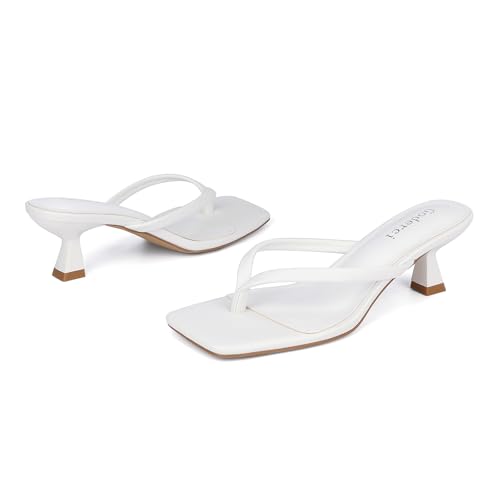 Kitten Flip Flop Thong Low Heels for Women Square Open Toe Slip On Heeled Sandals3