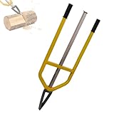 WHIPIN Manual Firewood Splitter, Inertial Handheld Log Splitter with Smooth Pole, Heavy Duty Slide Splitting Tool with Ergonomic Handles, for Fireplaces, Camping, and Outdoor Use(Large)