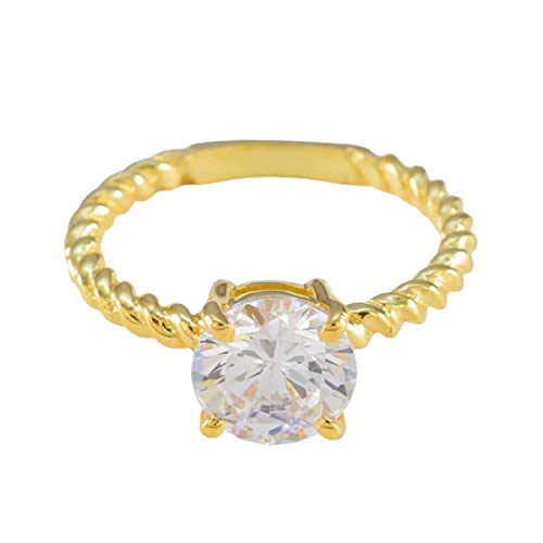Bague argent 925 anti-ternissement anneau or blanc cz pour peau sensible