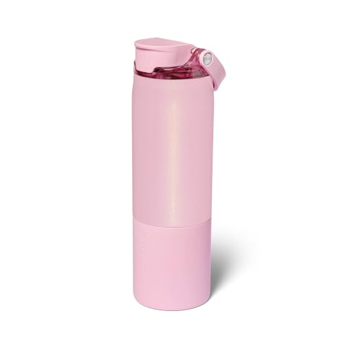 Image of BruMate Rise 25oz Water Bottle With 100% Leakproof Covered Silicone Straw | Insulated Stainless Steel Water Bottle With Removable Straw | Fast Flow | Soft Sip Silicone Spout | BPA-Free (Petal Pink)