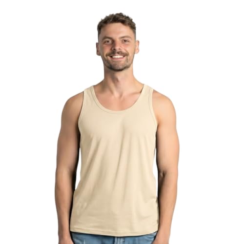 Débardeur mérinos homme luxe beige chic menique 160 g/m²