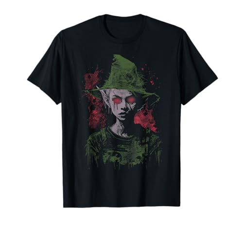 Schizzi spettrali e lo sguardo inquietante creano un look ossessionante di Halloween.