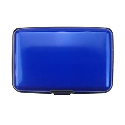 Preisvergleich Produktbild Business ID Name Kartenhalter Kreditkartenetui Inhaber Aluminium Metallgehäuse Box wasserdicht antimagnetisch Kartenetui Inhaber - blau