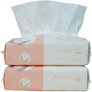 Careboree Extra Thick Dry Wipe, 100% Cotton, Lint-Free Cotton Tissues (2 Pack)