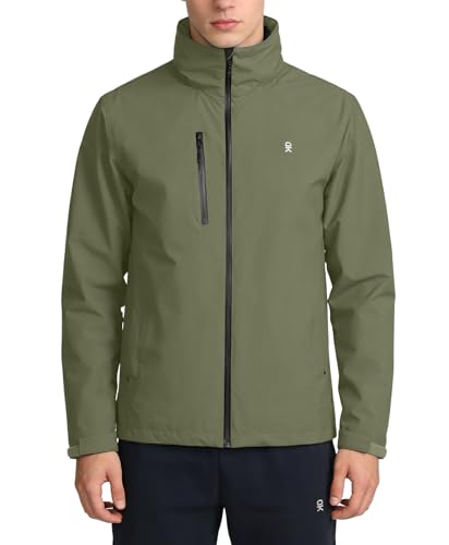 Image of Little Donkey Andy Mens Waterproof Rain Jacket Lightweight Windbreaker Hooded Jacket Packable Raincoat for Outdoor Hiking