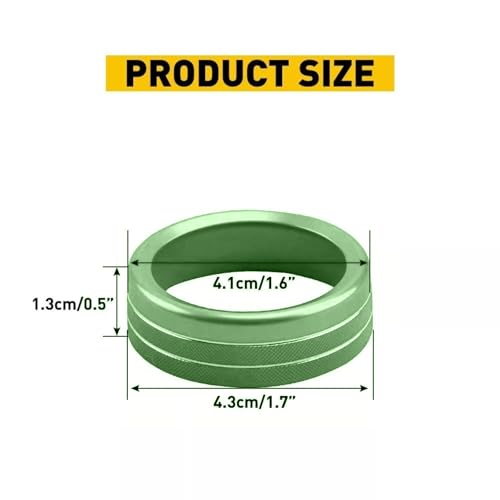 Image of Aluminum Alloy AC Knob Covers Kit for Toyota Tacoma 2016-2023 (4pcs Green) - HVAC Control Button Covers, Metal Air Conditioner Dial Covers, Durable Interior Upgrade Accessories