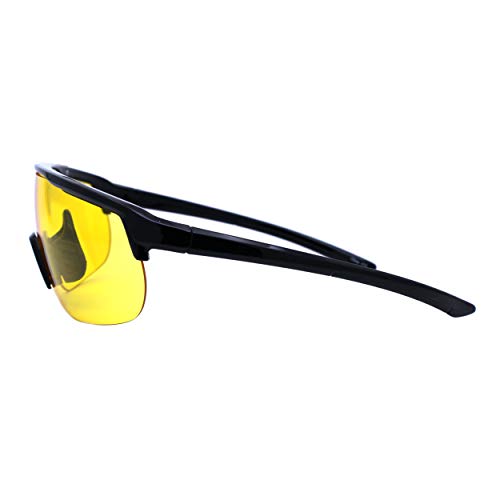 PASTL Half Rim Goggle Style Sunglasses Oversized Shield Wrap Around UV 4004