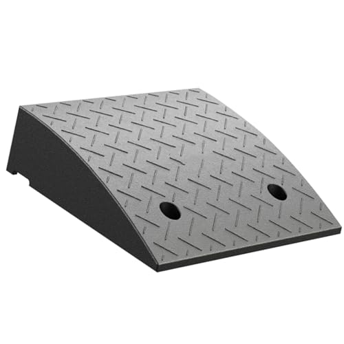 Rampas de goma para bordillo, resistente con pernos de expansión, adecuada para sillas de rueda, carros y motos (50 x 60 x 17 cm) miniatura 1