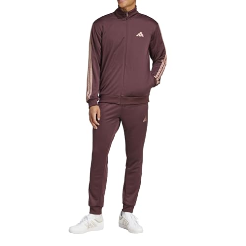adidas Herren 3 STRIPES FRENCH TERRY TRACKSUITS, aurora ruby, XXL