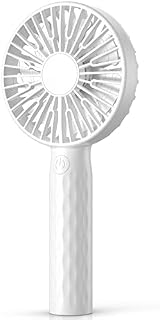 Handheld Fan, Super Mini Personal Fan with Rechargeable Battery Operated and 3 Adjustable Speed, Portable Handheld Fan for Girls Women Kids Outdoor Travelling or Indoor Office Home Eyelash Fan(White)