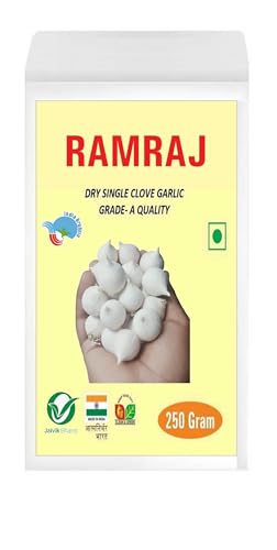 RAMRAJ Dry Organic Single Clove Garlic Ek Pothi Lahsun Garlic 250 Gm Grade-A Qualilty (Not Hybrid)