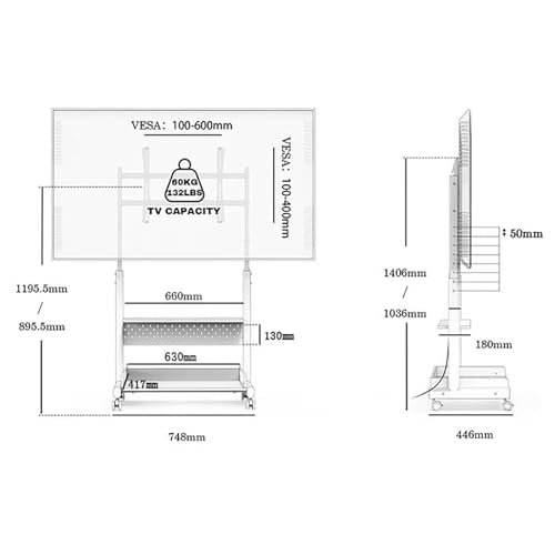 Soporte móvil de piso para TV LCD THEGA 40-85 pulg. miniatura 2