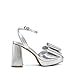 DREAM PAIRS Women's Platform Chunky Heels Fashion Bowknots High Block Square Toe Dress Sandals for Wedding Bridal Party,Size 6.5,Silver-PU,SDHS2439W