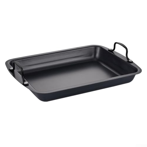 Padella per pesce alla griglia in acciaio inox, grande capacità, antiaderente, perfetta per tacos e panini, con comoda impugnatura