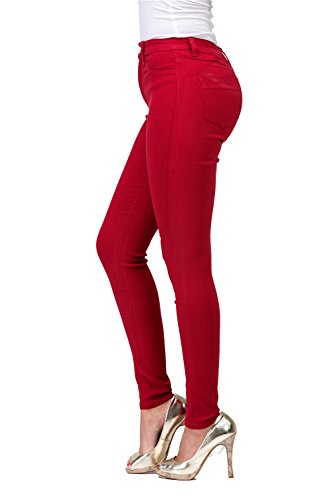 High Waisted Jeans for Women Stretch Skinny Colored Long Pants Plus Size Black White Khaki3