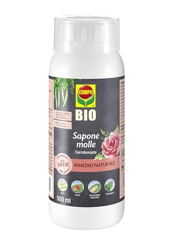 COMPO BIO - Jabón suave concentrado, potenciador de las defensas de las plantas contra insectos, pulgones, ácaros y coquetecilla, 100% natural, 500 ml