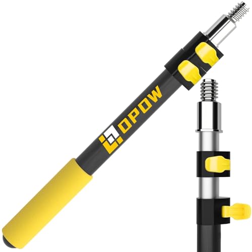 1.5-3 FT Long Telescopic Extension Pole, Multi-Purpose Aluminum Alloy Telescoping Rod with Universal Twist-on Metal Tip Flip-Lock Design, for Painting Cobweb Dusting, Window Cleaning, Christmas Lights