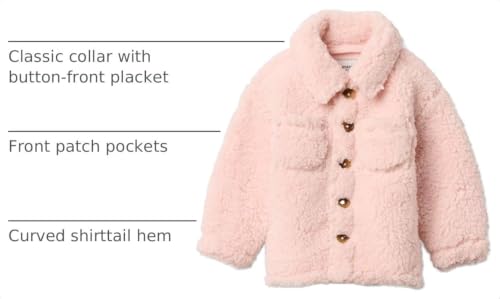 Amazon Essentials x Sofia Grainge Unisex Babies' Soft Faux Sherpa Fleece Overshirt Jacket with Pockets, Light Pink, 18 Months - image 4