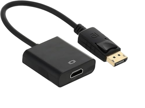 محول منفذ عرض (DP) الى HDMI من اكسون X1061، ذكر انثى، دقة 1080P، للابتوب والكمبيوتر الشخصي والشاشة والتلفزيون وبطاقة الرسومات، متعدد الألوان