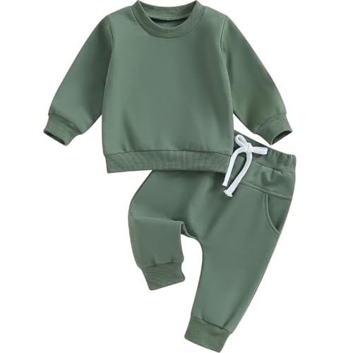 Image of Tiaham Baby Boy Clothes Girl Outfits Fashion Sweatshirt Sweat Pant Kids Toddler Tops Pant Sets