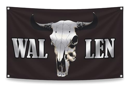 3x5 Ft American Singer Polyester Flag with Four Brass Grommets - Aesthetic Album Covers Wall Music Posters for Bedroom - Bull Skull Tapestry Funny Meme Garage for Men - Western Banner for Yard Party