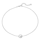 collar perlas majorica antiguo COLGANTE NUADA Diametro 12mm, Color Perla Blanco, Perla Redonda, Plata, Largo 33/43, Colección Real beauty