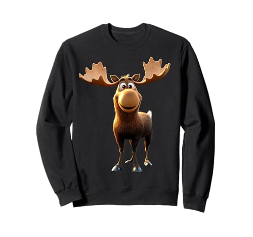 Elch Moose Elchbulle Elchkuh Geweih Hirsch Wilde Elche Sweatshirt