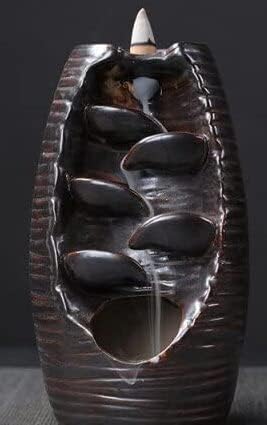 Sharvgun Ceramic Backflow Incense Holder Waterfall Smoke Burner Handmade Mountain River Censer Home Decor