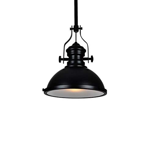 Chandelier industriel noir en métal style loft rétro pour bar, café et salle à manger