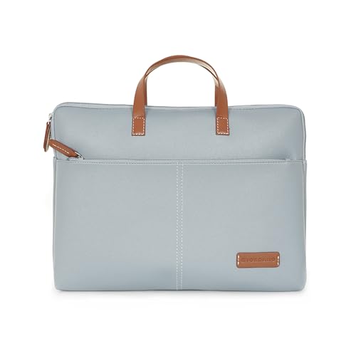 Image of Giordano Unisex 15 Inch Laptop Sleeve PU Bag for Professionals | Premium Leatherette | Water-Resistant & Padded Slim-Fit with Trolley Strap for Men & Women