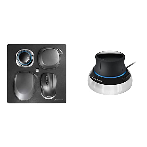 3Dconnexion SpaceMouse Wireless Kit 2 (Mobile CAD-Lösung, kabellos), Schwarz & SpaceMouse Compact (3D-Maus, kabelgebunden) Cover