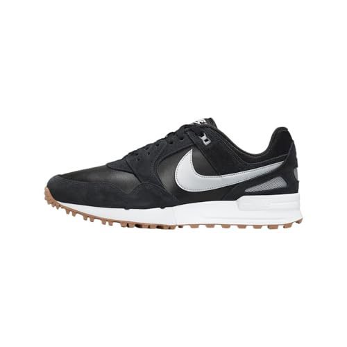 Nike Air Pegasus '89 G - Zapatos de golf con cordones para hombre, Negro/Blanco/Gum Marrón Medio/Gris Lobo, 46 EU