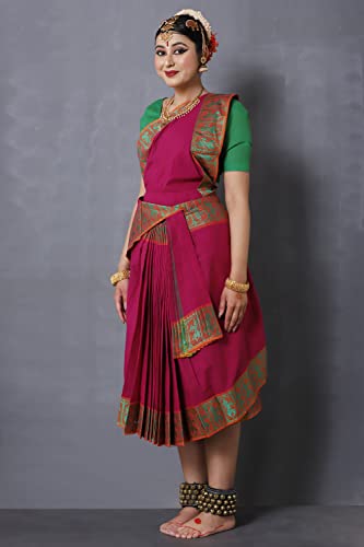 Image of Bharatnatyam Costume for Girls | Bharatanatyam Dress for Kids | Readymade Classical Dance Costume for Annual Function & Stage Performance