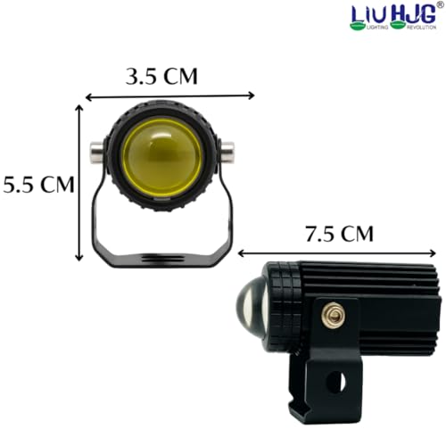 Image of LIU HJG Mini LED Driving Fog Light 40W | Dual Color Yellow /White | 5 Lighting Modes | Waterproof Universal Fog Lamp for Car, Bike, Truck, Van | High Brightness 12V Headlight (Pack of 2)