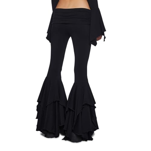 Dolls Kill F is for Fairies Flare Pants by Current Mood - Foldover Waist with Wide Leg and Handkerchief Design2