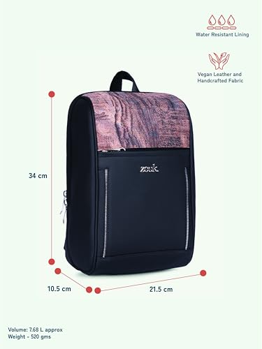 Image of ZOUK Olina Daypack for Women - Convertible Backpack with Laptop & iPad Compartments | Stylish Handcrafted Office & Travel Bag with Water-Resistant Lining & Dual Straps |