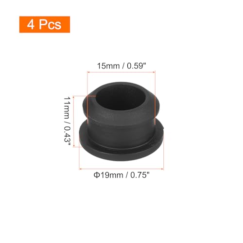 Image of MECCANIXITY Silicone Snap in Locking Hole Plugs,Rubber Panel Seal Cover Flush Type Panel Round for Kitchen Rubber Bulkheads Waterproof Sealing Plugs 15mm /0.59 Inch Diameter Black,Pack of 4