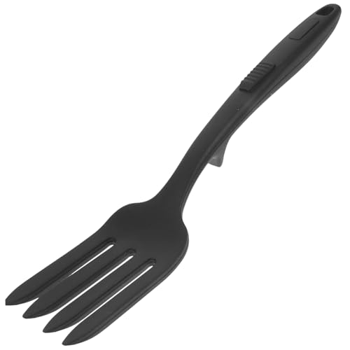 FUNOMOCYA Black Cooking Fork Large Pasta Server Fork Heat Resistant Silicone Kitchen Supply