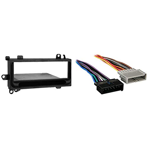 Metra 99-6000 Single DIN Installation Kit for 1974-2003 Chrysler, Dodge, Eagle, Jeep, and Plymouth Vehicles & Metra 70-1817 Radio Wiring Harness for Chrysler/Jeep 1984-2006 Harness
